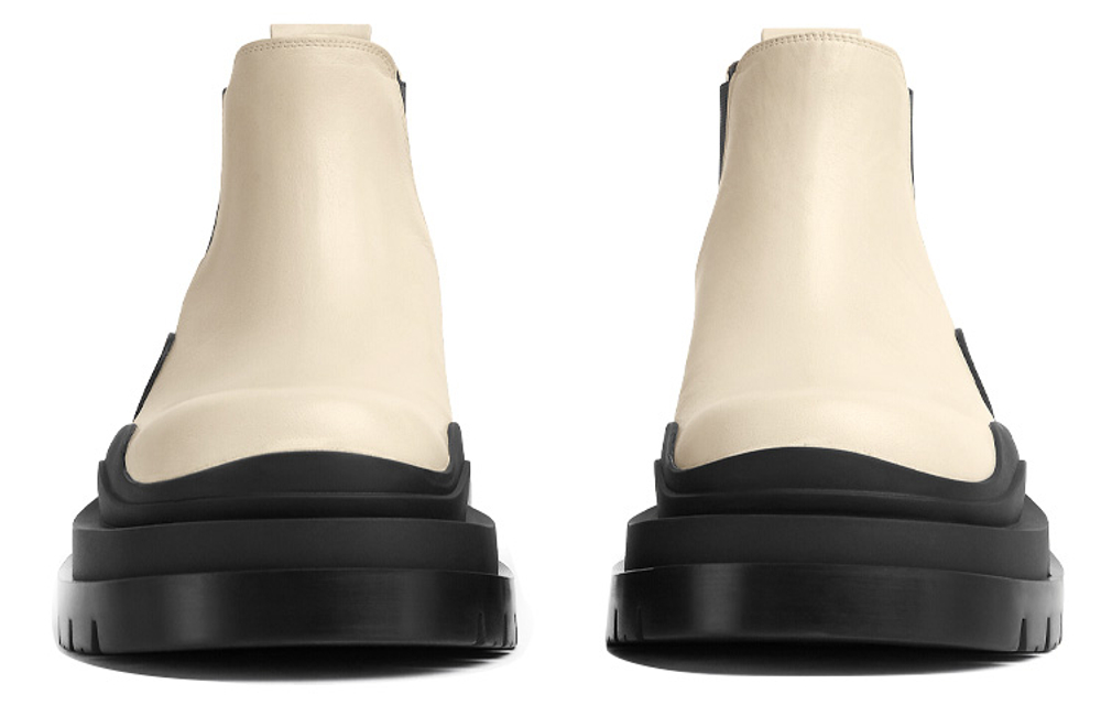 Bottega Veneta Wmns Tire Cropped Boot "Sea Salt Black" Women"s