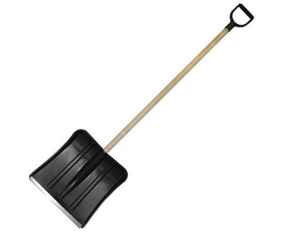 Лопата снеговая "СНЕЖИНКА" (алюминиевая планка) 380х380мм диаметр 32мм