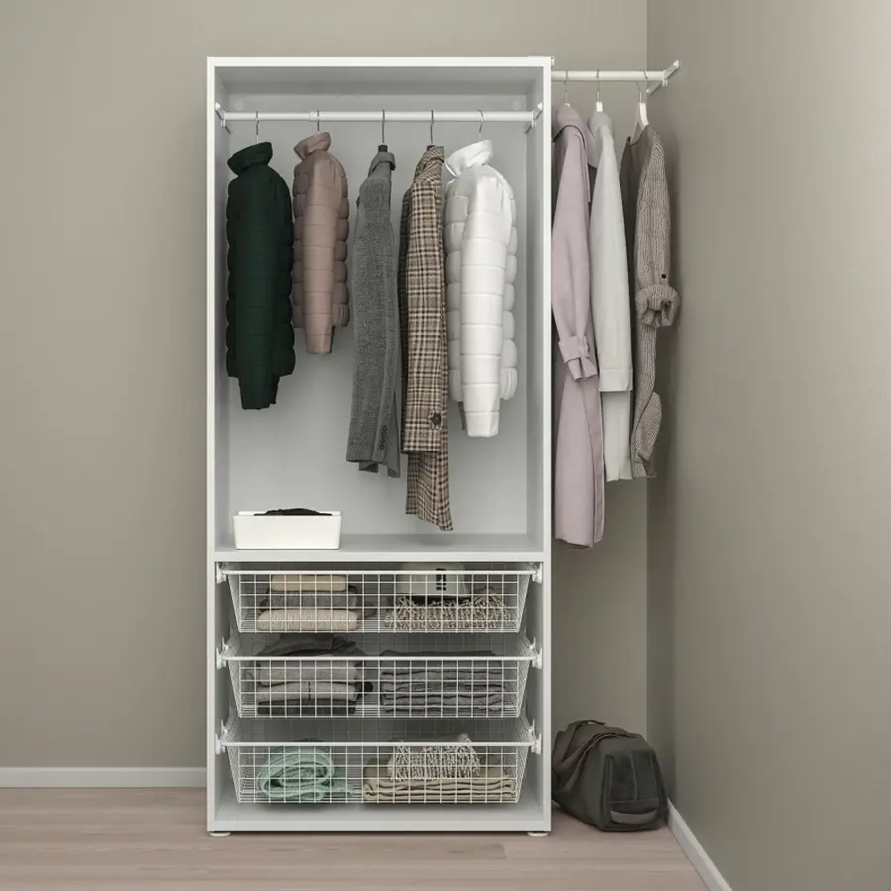 Платяной шкаф - IKEA PLATSA/FONNES  / ПЛАТСА/ФОННЕС ИКЕА, 127x57x181 см, белый