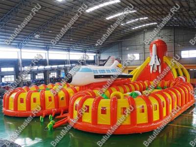 Коммерческий надувной батут "Ракета" 30*20*8 м
