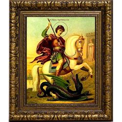 Святой Георгий Победоносец (Чудо о змие). Икона на холсте.