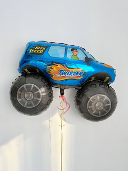 Шар-фигура, фольга, Джип-внедорожник синий (FM), 38/97 см