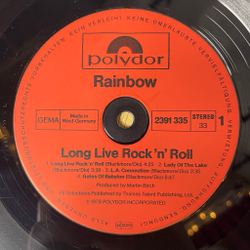 Винтажная виниловая пластинка LP Rainbow Long Live Rock N Roll (Germany 1978)