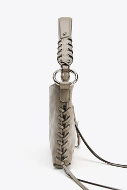 ZARA СУМКА С ПЛЕЧЕВЫМ РЕМНЕМ И МОЛНИЯМИ, СЕРЫЙ