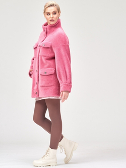 Куртка чебурашка из шерсти мериноса, розовая, SilverFox