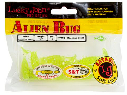 Виброхвосты съедобные искусственные LJ Pro Series ALIEN BUG 1,5in (03.81)/071 10шт.