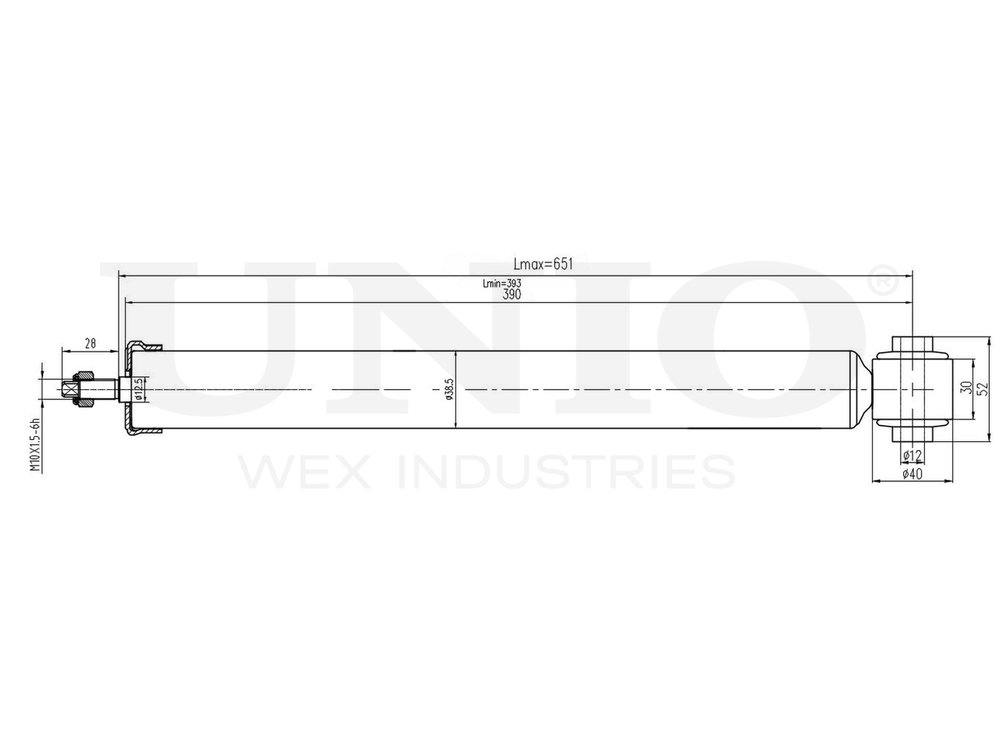 Амортизатор газовый задней подвески UNIO SAB-10394