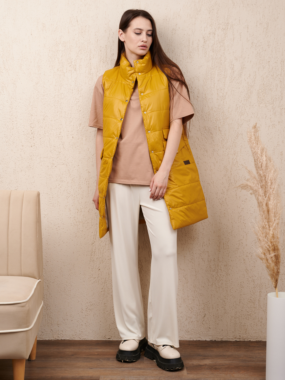 Жилет женский "Наоми" горчица