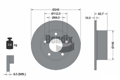 BENDIX Braking - BDS1068-BEN - Brake Disc