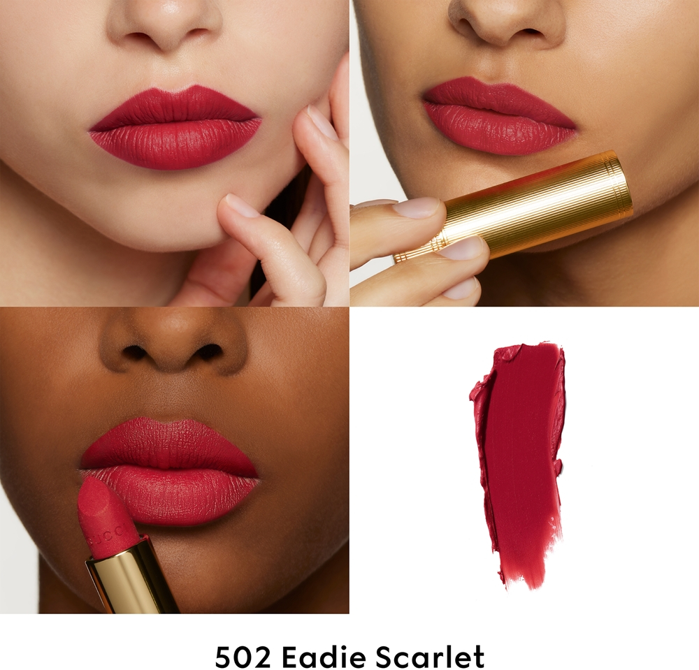 Gucci Gucci Beauty Rouge a Levres Matte Lipstick - Матовая помада оттенок 502 Eadie Scarlet, 3 g