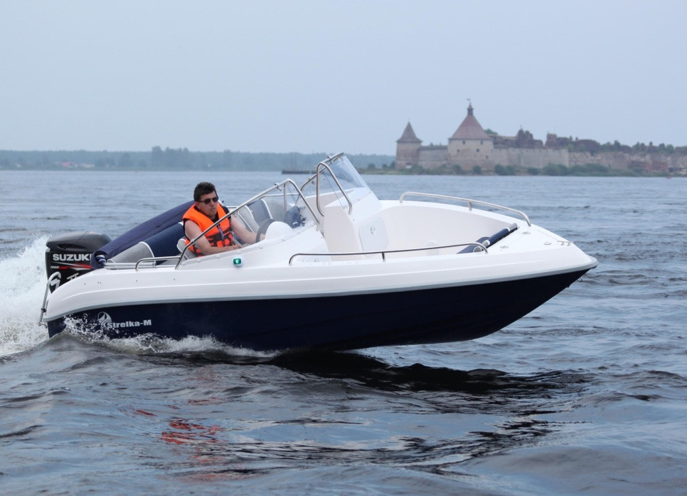 Транспортировочный тент для катера «Strelka-M Open» (Двухконсольный)