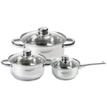 Набор кастрюль 6пр ЛИРА (1,6л+2,2л+3,2л) (1/2) KT-CP-001