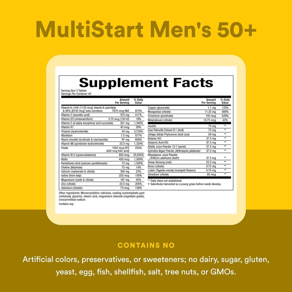 Natural Factors, MultiStart, мультивитамины для мужчин старше 50 лет, 120 таблеток