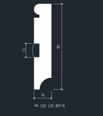 Плинтус МДФ EVROWOOD, PN 030 LED, Белый