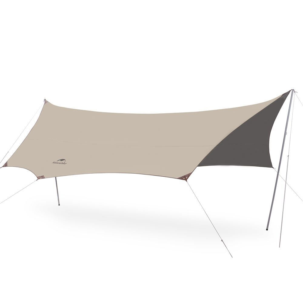 Тент Naturehike Yunxiao Canopy Lite CNK2350WS015, 150D, 500-390*380 см для кемпинга, светло-коричневый (с двумя стойками), 6976023926334