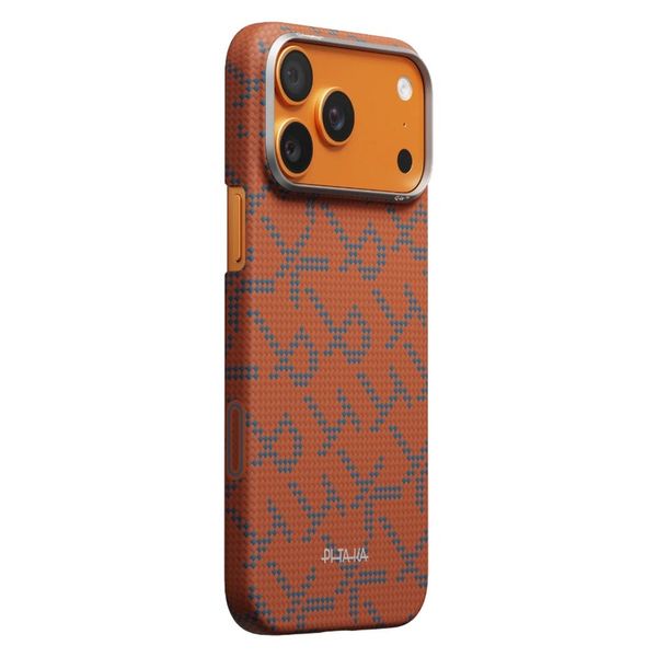 Чехол Pitaka Edge Case для iPhone 17 Pro, Оранжевый монограм | Monogram Gold/Orange