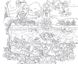 [Vol.2] Wild mouse Yururi's journey sketch. Coloring Book