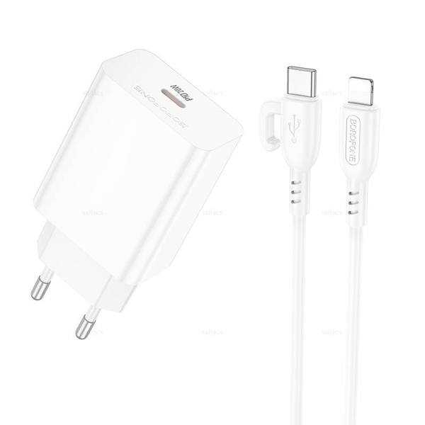 Зарядное устройство Borofone PD20W BA21A Pro QC3.0 для Lightning (white)