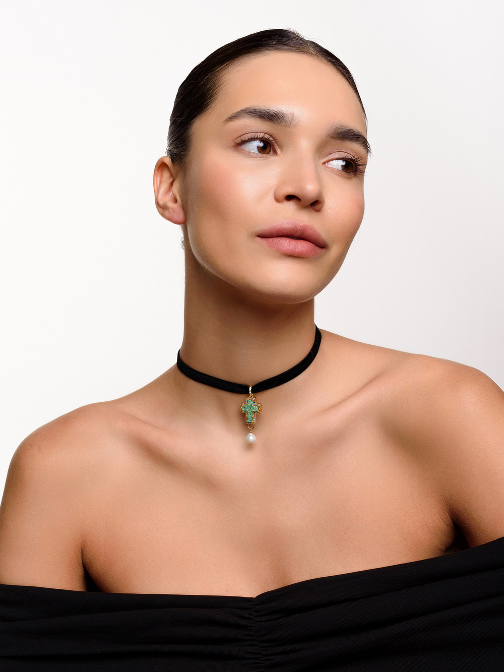 Колье "Matilda green" Gold