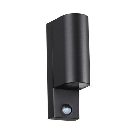 4390/2W HIGHTECH ODL23 000 черный/металл/пвх стойкий к УФ излучению Настенный светильник с датчиком движения IP44 LED GU10 14W MOTTO