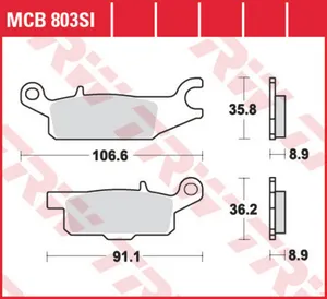 Колодки тормозные дисковые TRW MCB803SI