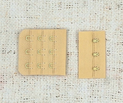 Застежка для бюстгалтера текстиль, р. 5*4,8см/2,8*5см/10мм, бежевый