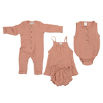 Боди из хлопкового муслина цвета пыльной розы из коллекции essential 9-12m