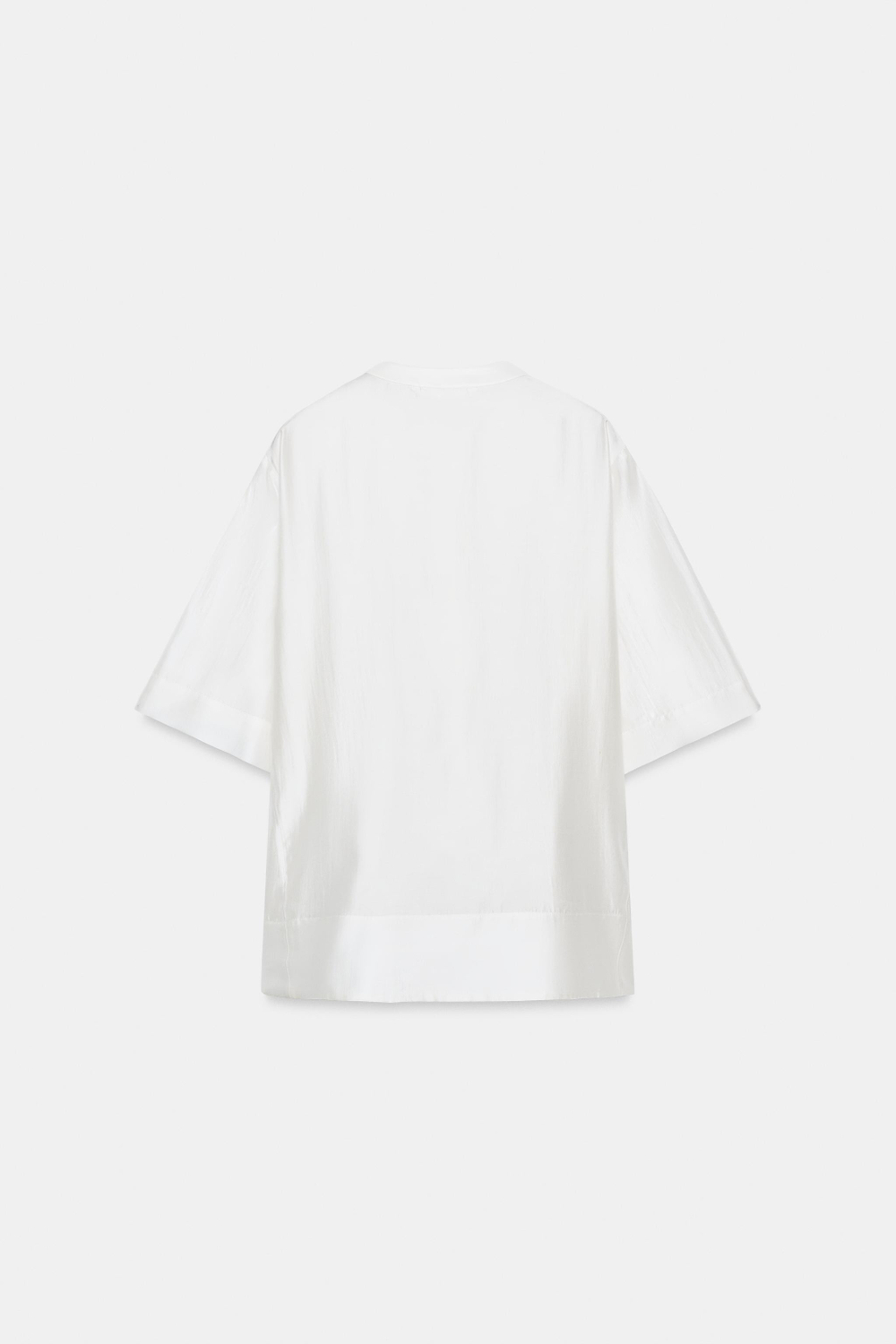 ZARA СВОБОДНАЯ БЛУЗА С КОРОТКИМ РУКАВОМ — ZW COLLECTION, БЕЛЫЙ