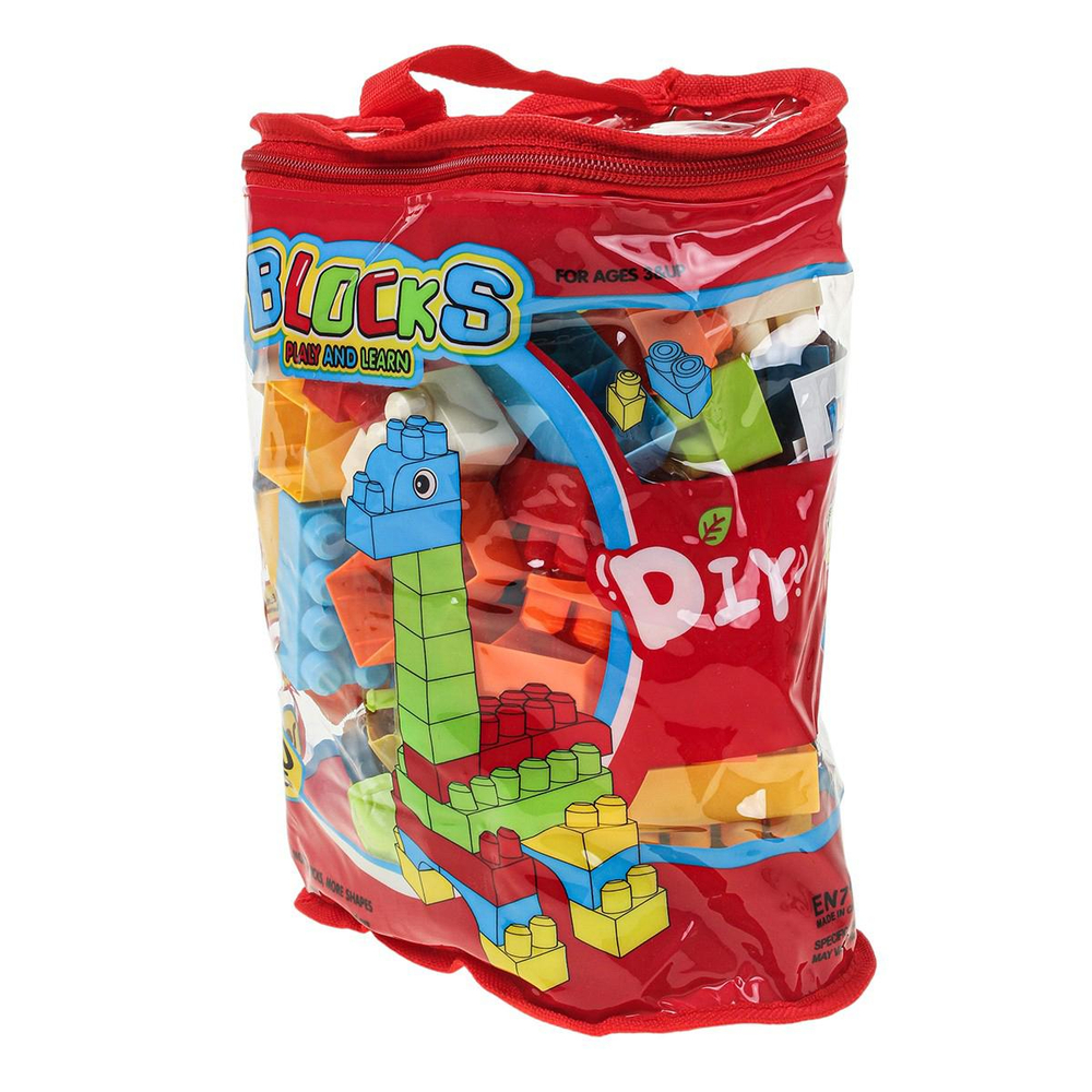 Конструктор блочный 100 элементов, сумка 55A-14