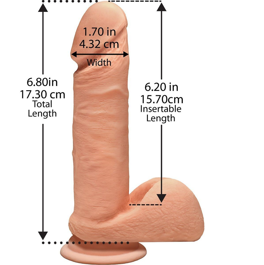 Телесный фаллоимитатор на присоске The D Perfect D 7 Vanilla - 17,78 см. (Цвет: телесный)