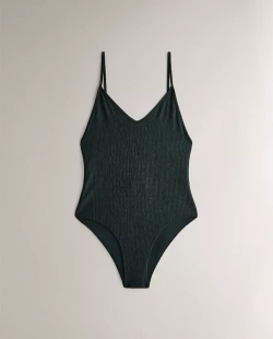 ZARA HOME КУПАЛЬНИК ИЗ РЕЛЬЕФНОЙ ТКАНИ, ЗЕЛЕНЫЙ