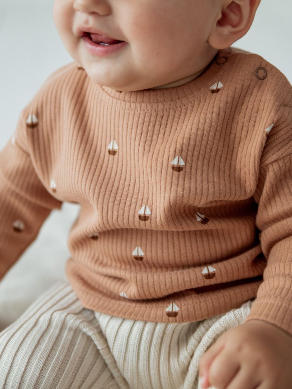 Лонгслив в рубчик "Кораблики" 0+