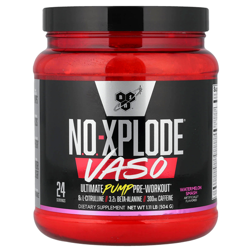 BSN, No-Xplode® VASO, предтренировочный комплекс для прокачки мышц, арбуз, 504 г (1,11 фунта)