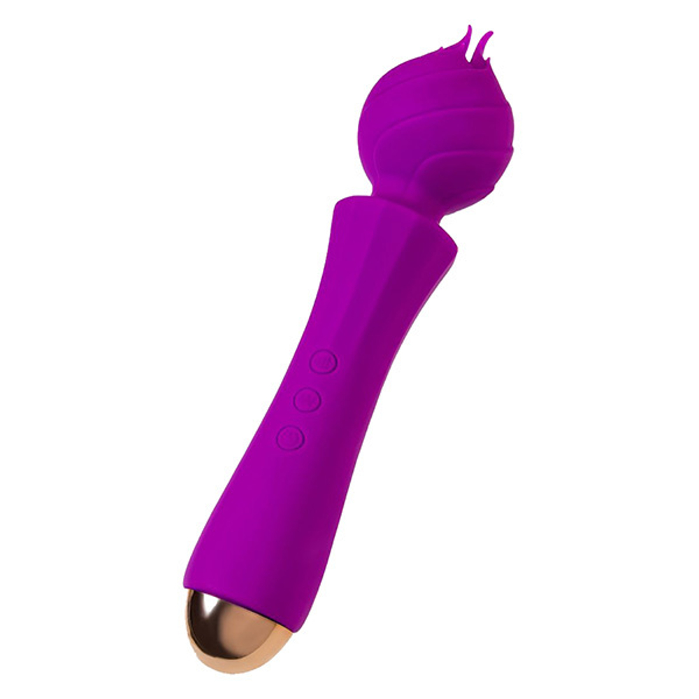 Лиловый вибратор с лепестками 21,5см ToyFa Hyacinth 457712