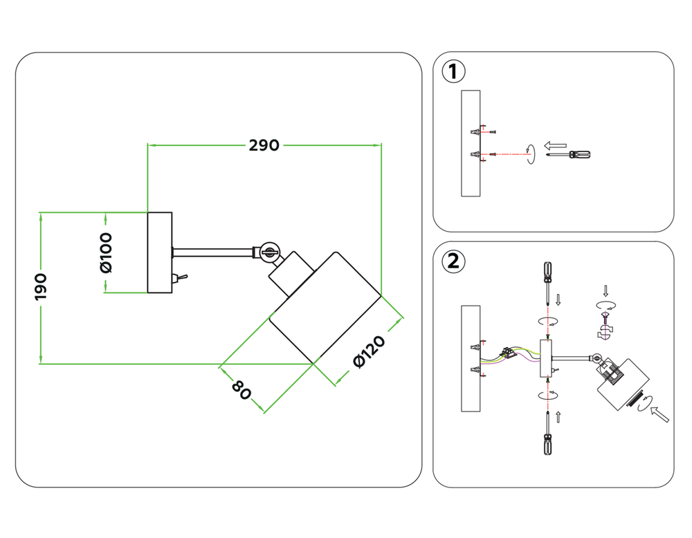 Ambrella Накладной спот с выключателем в стиле лофт Loft TR8135