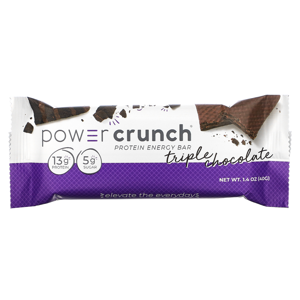 BNRG, Протеиновый энергетический батончик Power Crunch, оригинальная рецептура, тройной шоколад, 12 батончиков, 40 г (1,4 унции) каждый