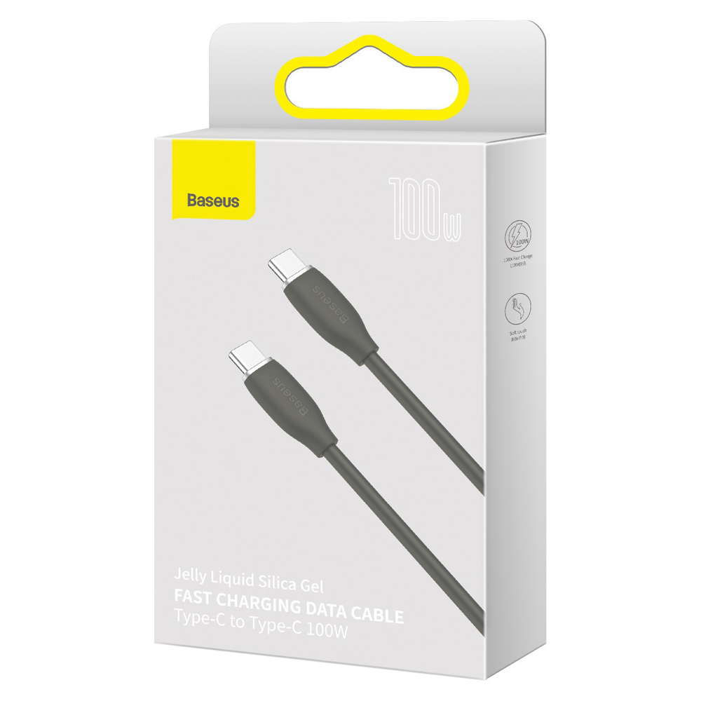 Type-C Кабель Baseus Jelly Liquid Silica Gel Fast Charging Data Cable Type-C to Type-C 100W 1.2m - Black