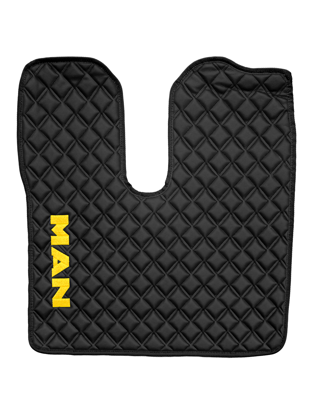 Ковры MAN TGX (автомат, механика) (экокожа, черный, черный кант, желтая вышивка)