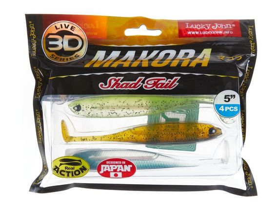 Виброхвосты LJ 3D Series MAKORA SHAD TAIL 5.0in (12,70)/MIX1 4шт.