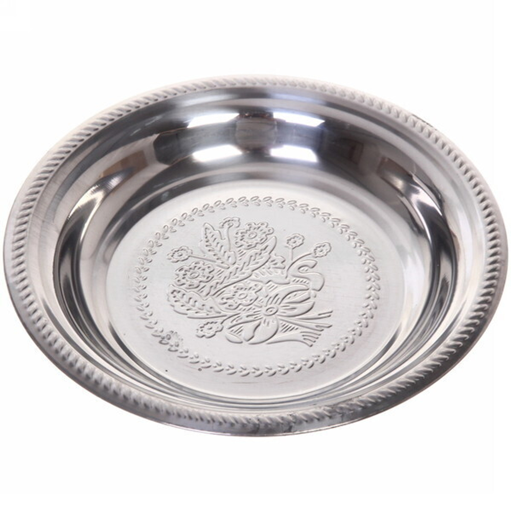 Поднос металлический «Цветы» 24см