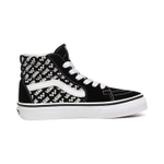 Middle-aged children Vans SK8 canvas non-slip wear-resistant high-top sneakers black printed white