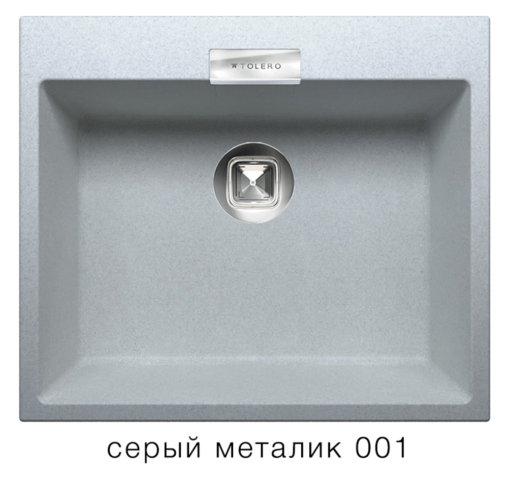 Кухонная мойка Tolero Loft TL-580 580x500мм Серый металлик №001