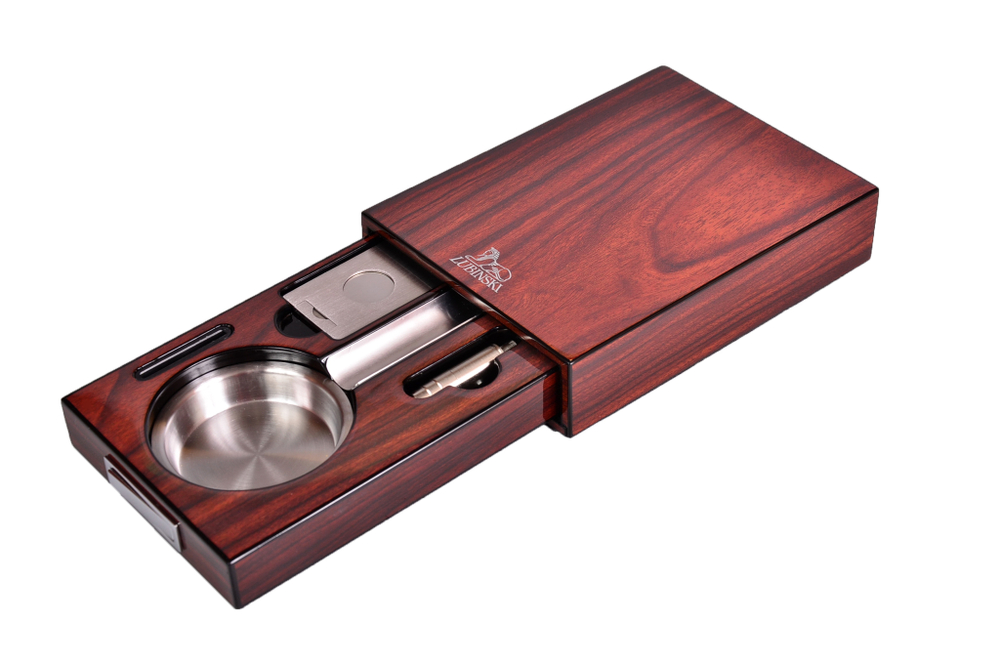 Пепельница Lubinski Красное дерево с набором, EF266-3