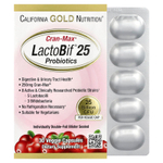 California Gold Nutrition, CranMax®, LactoBif®, пробиотики, 25 млрд КОЕ, 30 растительных капсул