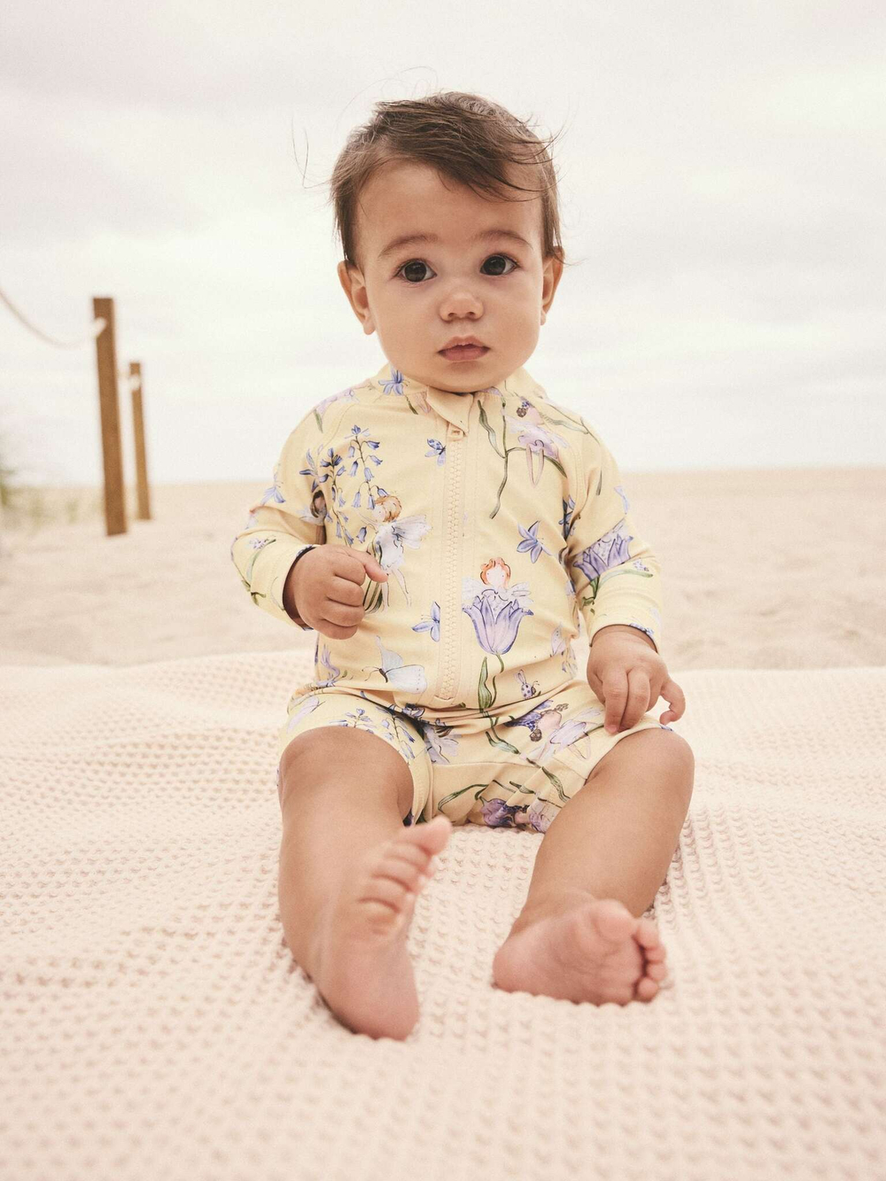 Купальник слитный на молнии для девочки Next E78-788, Светло-желтый