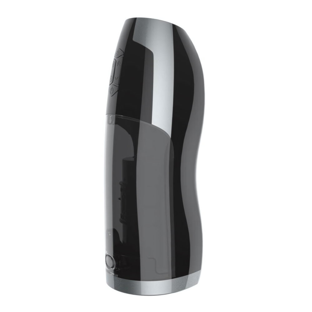 Вибромастурбатор Piston Heat с возвратно-поступательными движениями и нагревом (Цвет: черный)