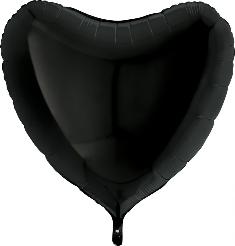 Г 36&quot;/91 см, Сердце, Пастель, Черный (Black), 1 шт