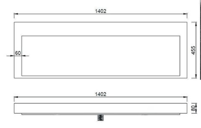 Раковина-столешница 140x46 см Armadi Art Flat 859-140