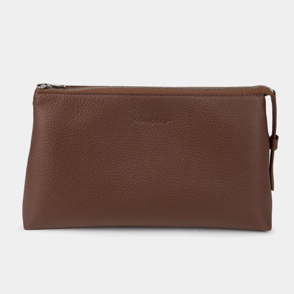 Женская кожаная косметичка Comete Easy цвета шоколад