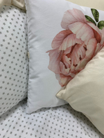 Комплект в кроватку 18 предметов "Цветы" бежевый, сатин